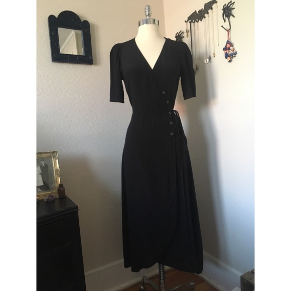 gap side button wrap dress